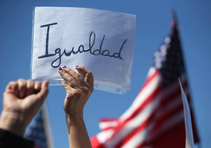 "Igualdad" sign at an immigration reform rally