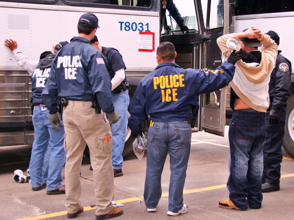 ICE agents raid a bus