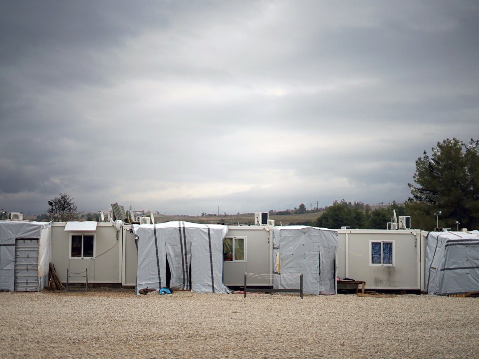 Shelters in Syrian refugee camp