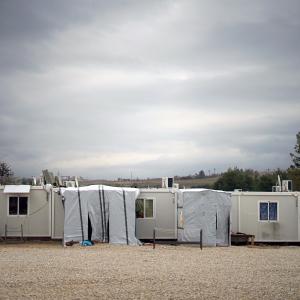 Shelters in Syrian refugee camp